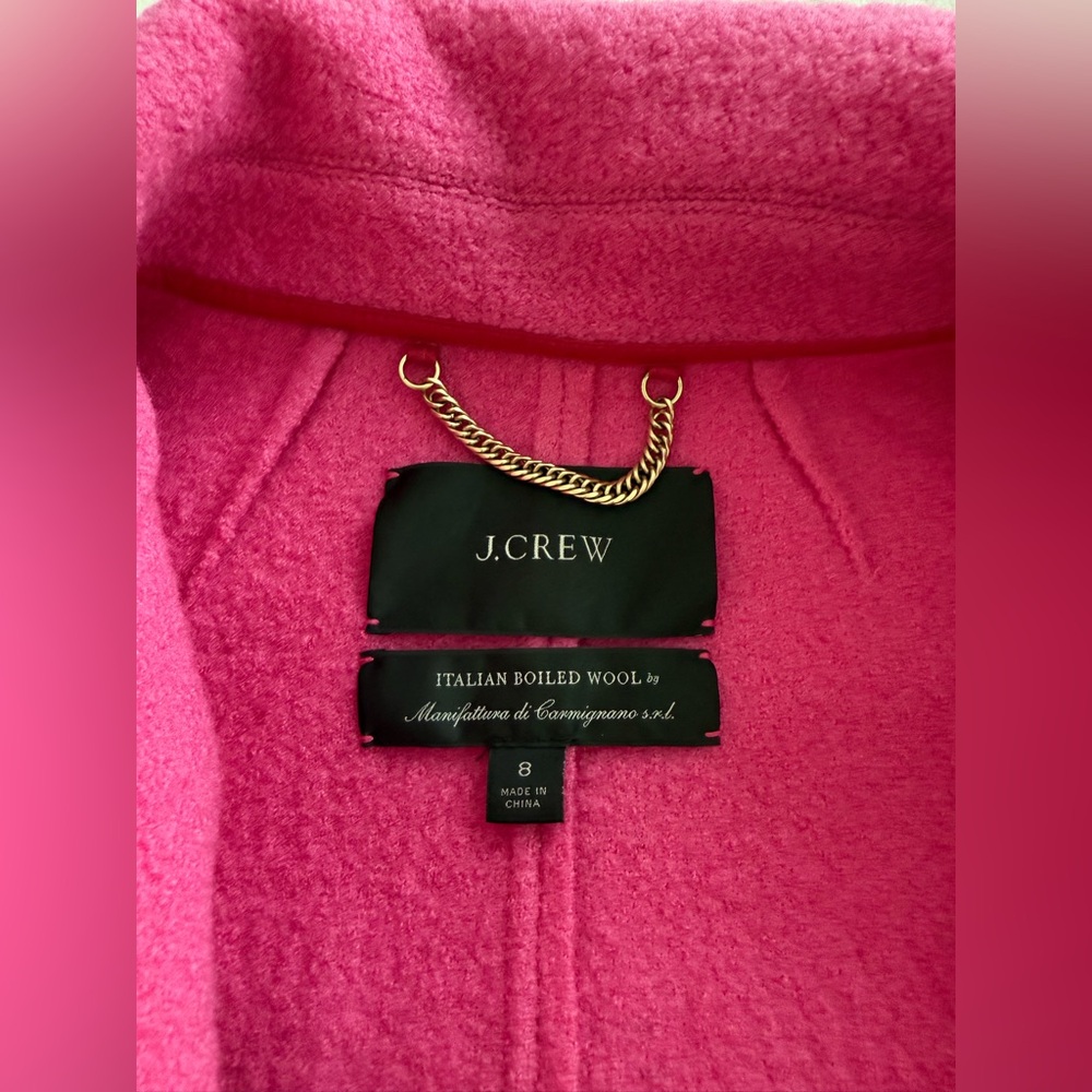 J. Crew Pink Italian Boiled Wool Jacket - image 2
